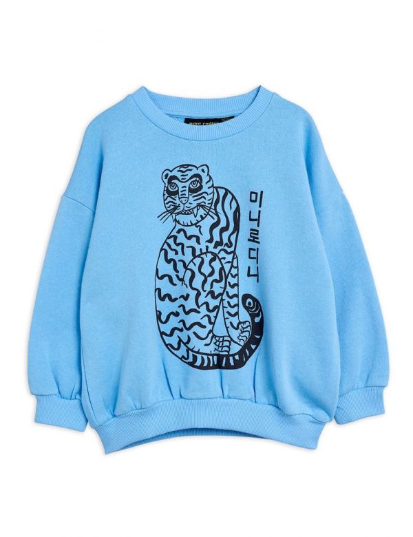grafisk idiom billig Mini Rodini Tiger sp Sweatshirt Light Blue