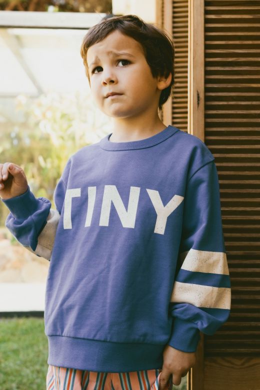 超可爱 Stripes Cottons Tiny Logo Ultramarine Sweatshirt トップス